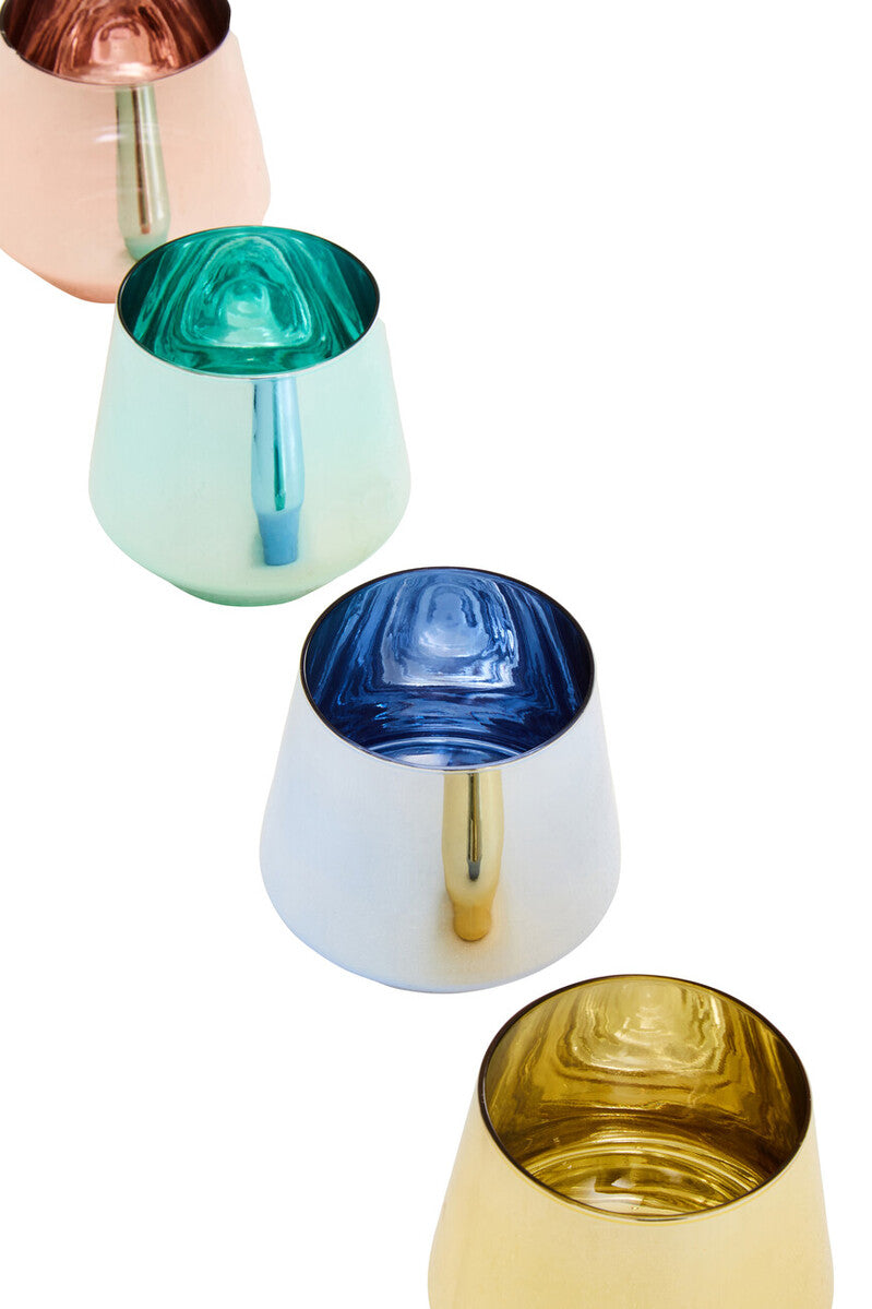 Mimo Set Of Four Glass Tumblers In Assorted Colours