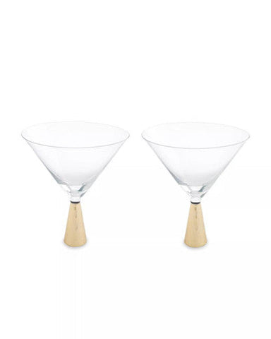 Astrid Set Of Two Cocktail Glasses With Gold Finish Stem