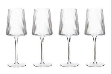 Eldon Set Of Four Ribbed Wine Glasses Mob Packaging