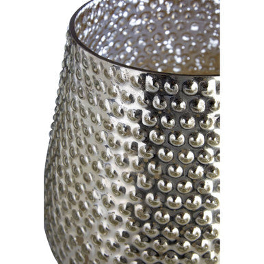 Complements Silver Large Glass Candle Holder