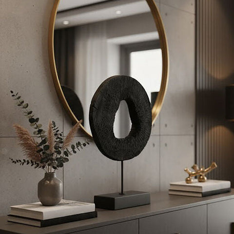 Fidel Large Rustic Mango Wood Sculpture On Stand