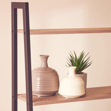 Dusk Taupe Medium Ribbed Ceramic Vase