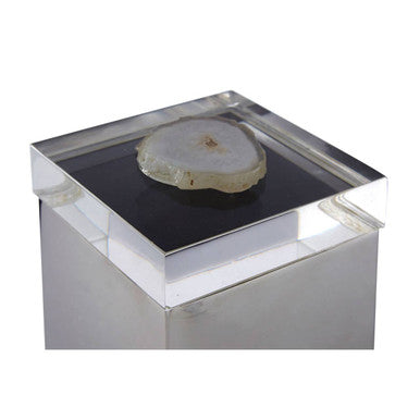Bowerbird White Agate Small Trinket Box