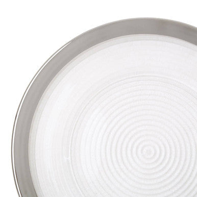 Ida Embossed Glass With Silver Rim Charger Plate