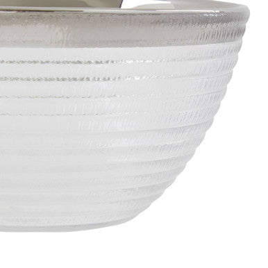 Ida Embossed Glass Bowl With Silver Rim