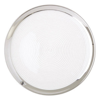 Ida Embossed Glass Coupe Charger Plate with Silver Rim