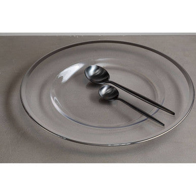 Ida Glass Charger Plate With Silver Rim