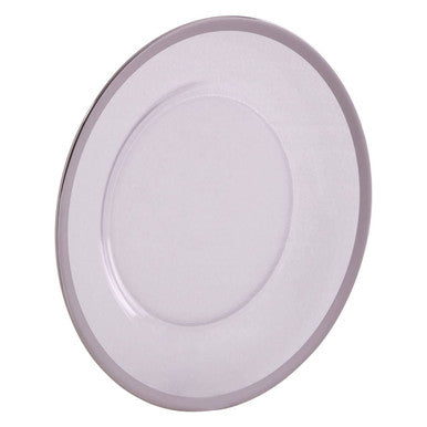 Ida Glass Dinner Plate With Silver Rim