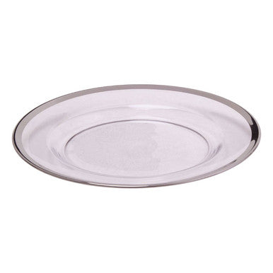 Ida Glass Dinner Plate With Silver Rim