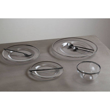 Ida Glass Dinner Plate With Silver Rim