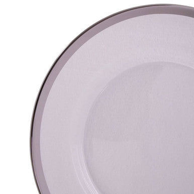 Ida Glass Dinner Plate With Silver Rim