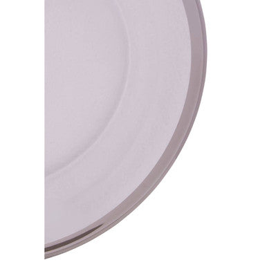 Ida Glass Side Plate With Silver Rim