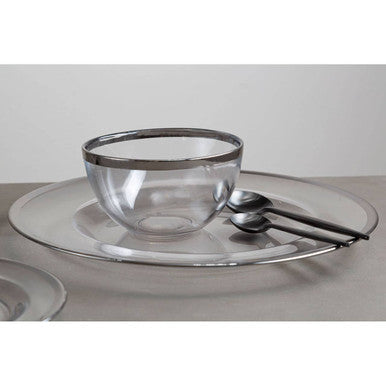 Ida Glass Bowl With Silver Rim