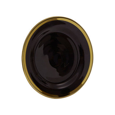 Ida Black Glass Dinner Plate with Gold Rim