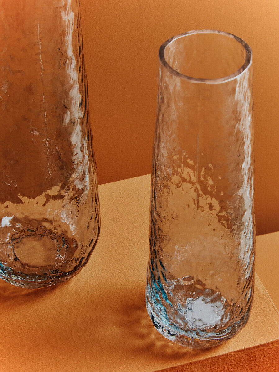 Brock Large Blue Ombre Glass Vase