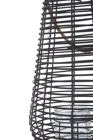 Lentigo Large Black Rattan Lantern