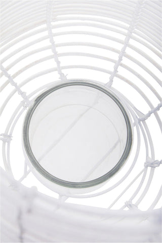 Lentigo Large White Rattan Lantern