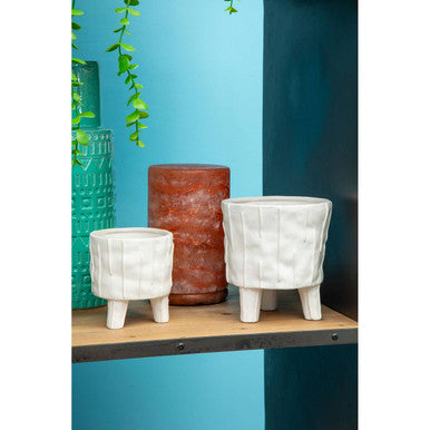 Fara White Small Planter