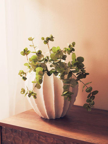 Broc White Textured Vase