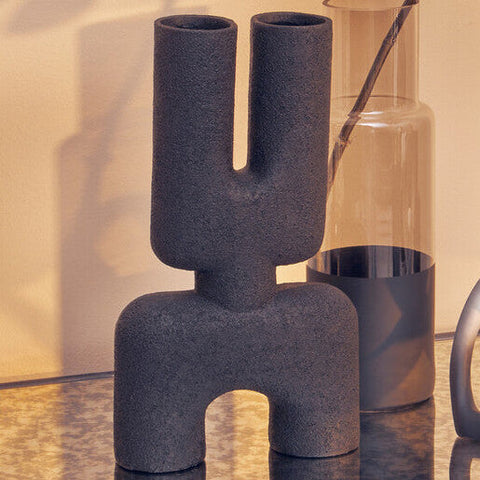 Broc Small Black Sculptured Vase