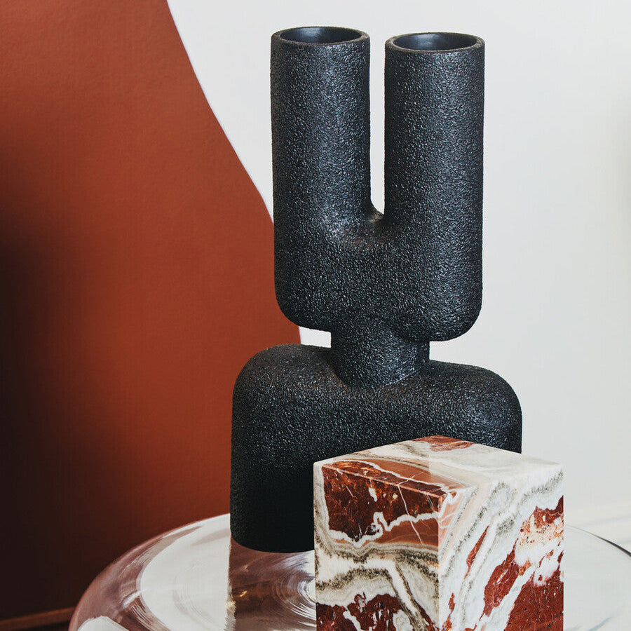Broc Small Black Sculptured Vase