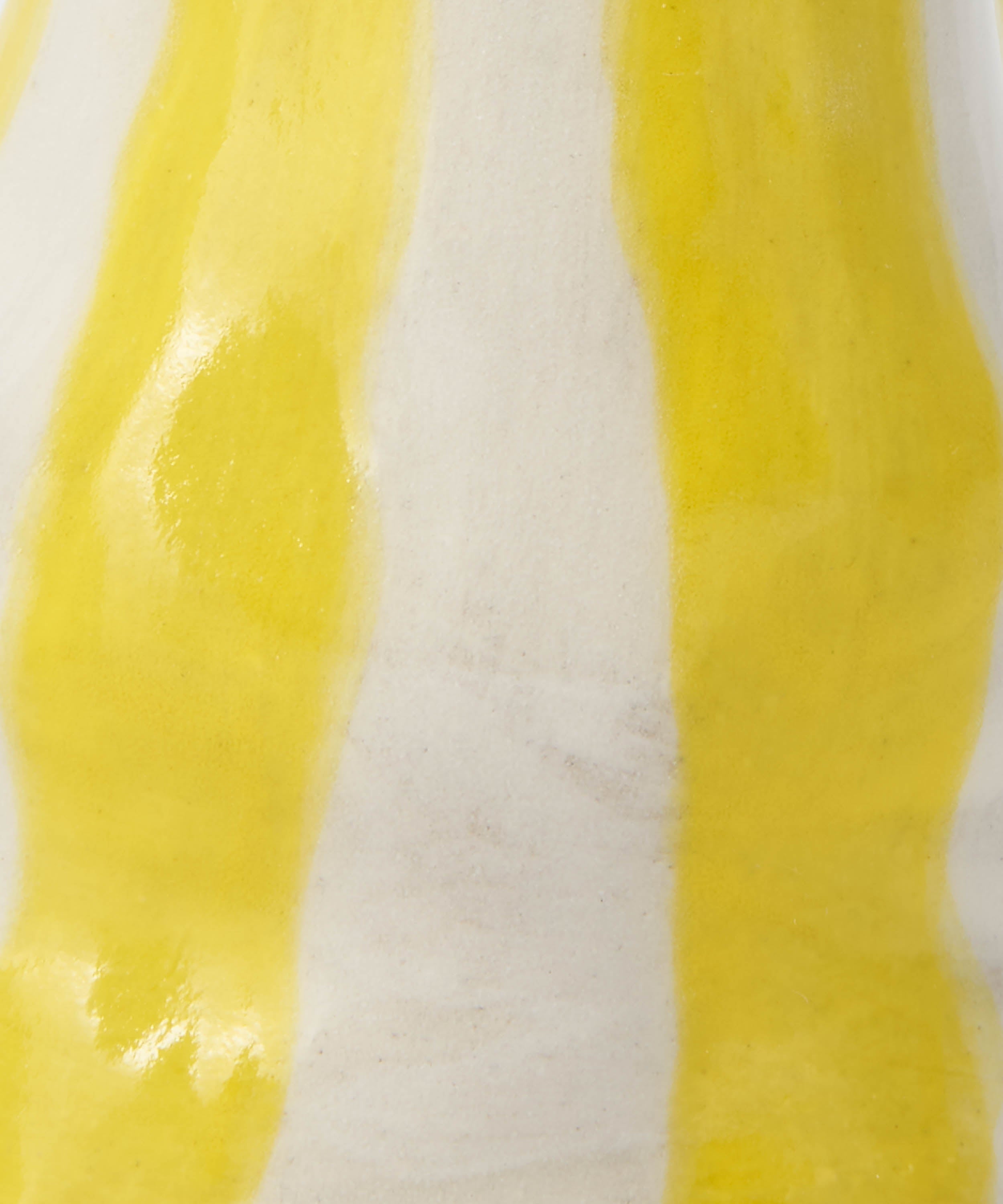 Bright Yellow Candy Stripe Candle Holder