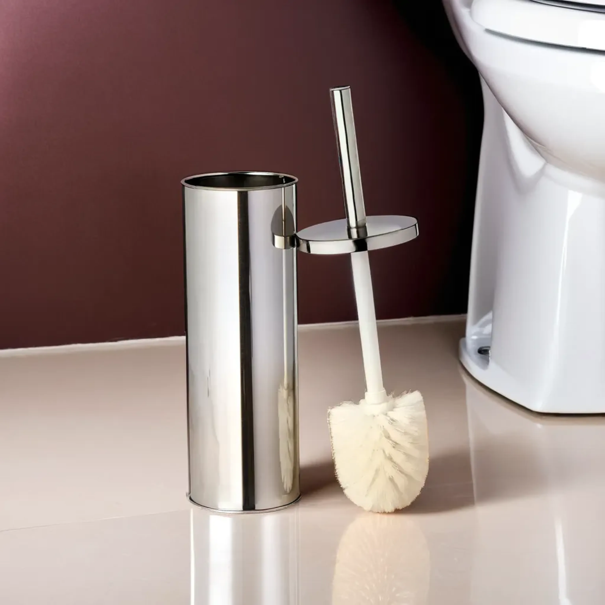 Indy Stainless Steel Toilet Brush with Holder