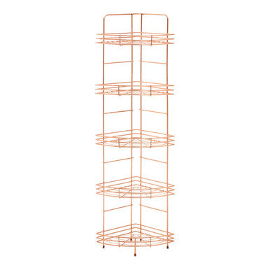Dara 5 Tier Copper Finish Corner Storage Rack