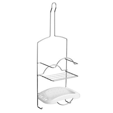 Dara 2 Tier White Soap Dish Shower Caddy