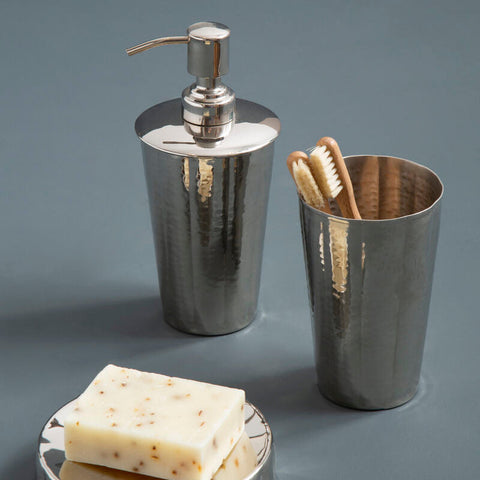 Vaco Hammered Bathroom Nickel Finish Lotion Dispenser