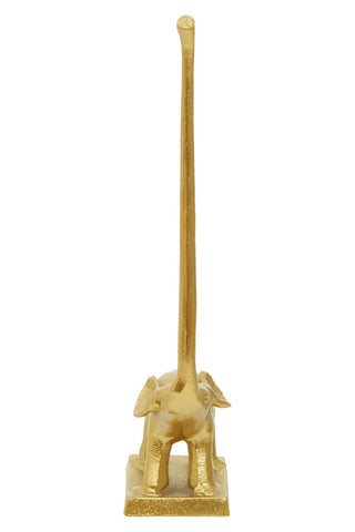 Fauna Gold Finish Elephant Toilet Roll Holder With Square Base
