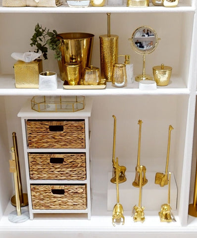 Fauna Gold Finish Elephant Toilet Roll Holder With Square Base