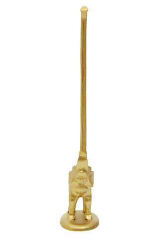 Fauna Gold Finish Elephant Toilet Roll Holder With Round Base