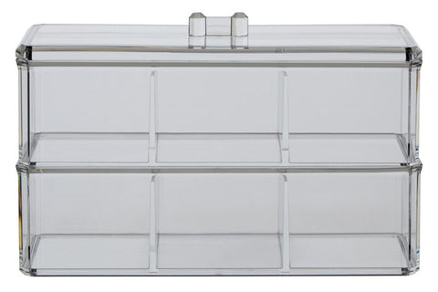 Romm Six Compartment Clear Plastic Cosmetics Organiser