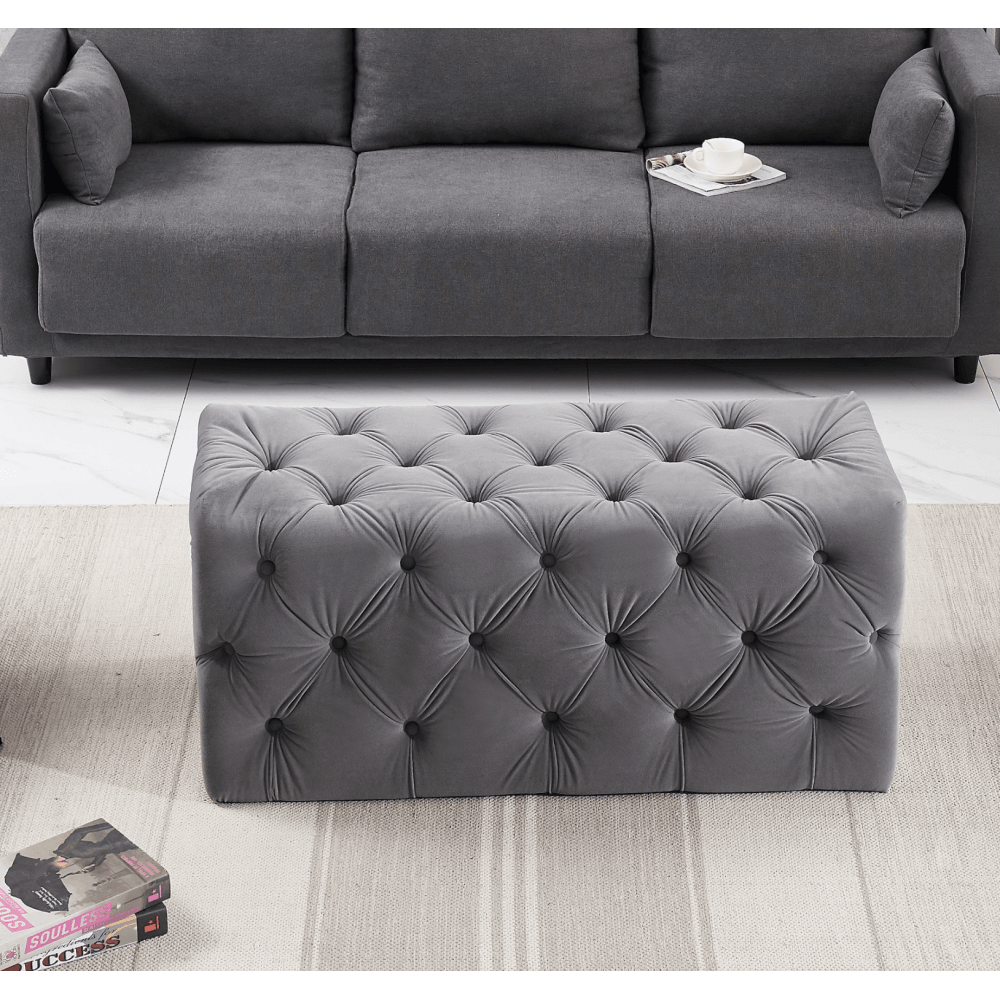 Melia Velvet Ottoman Bench