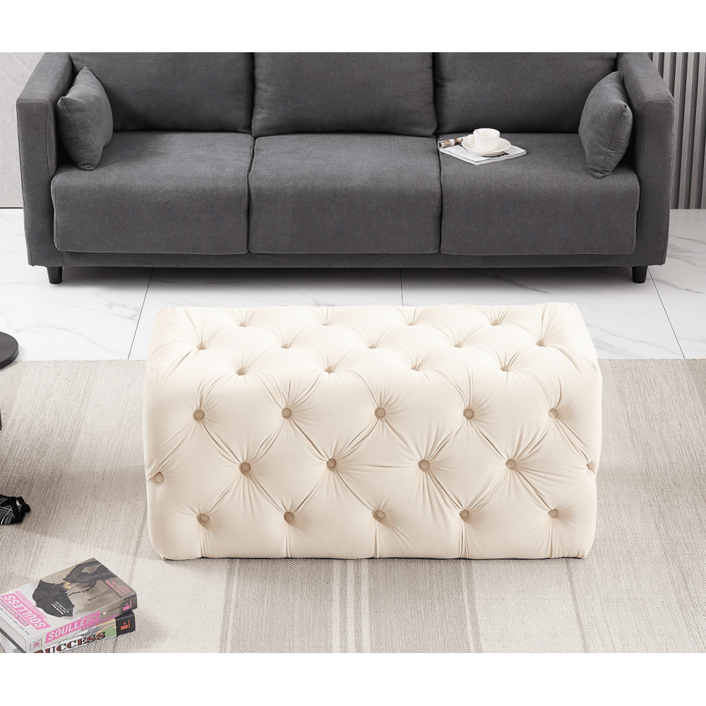 Melia Velvet Ottoman Bench