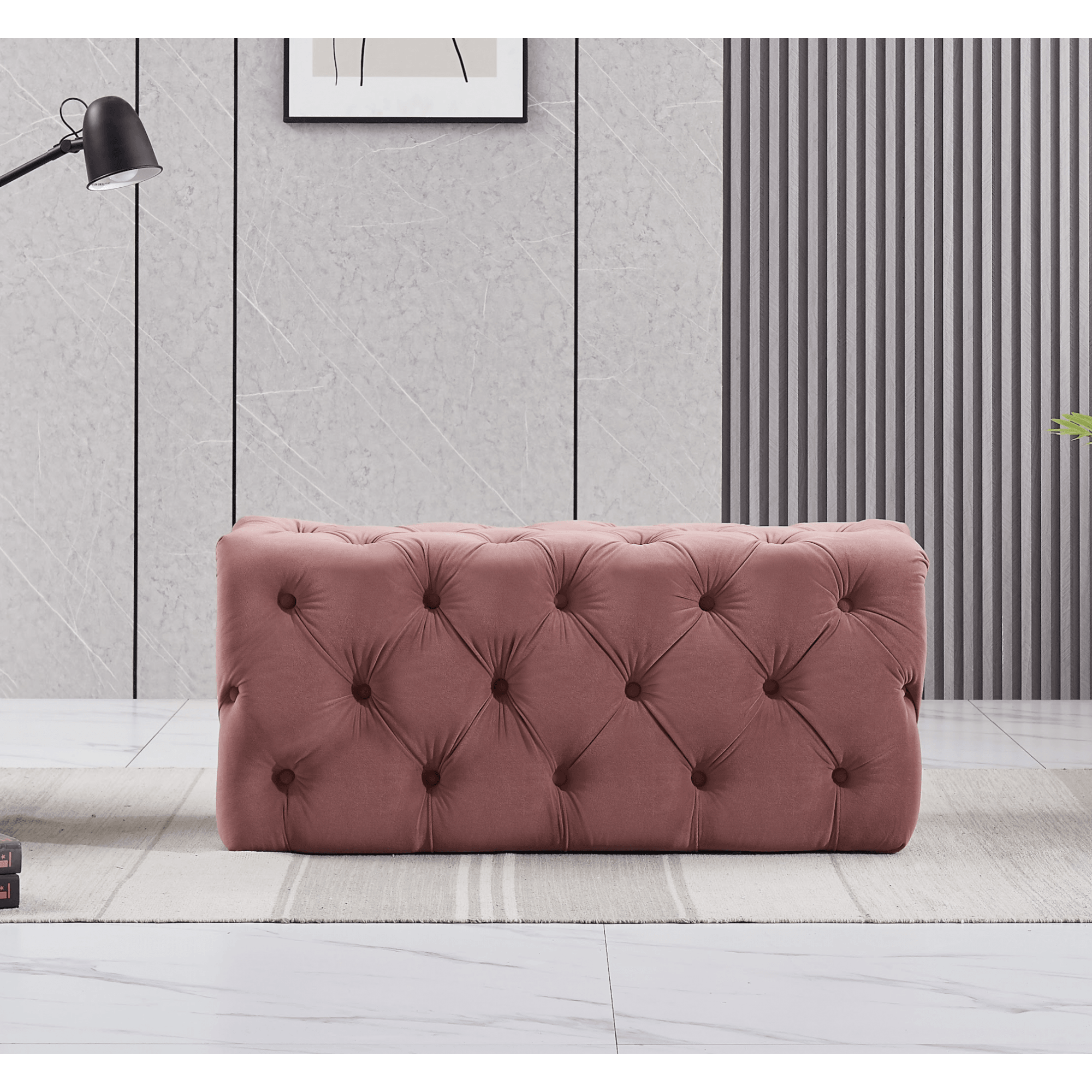 Melia Velvet Ottoman Bench