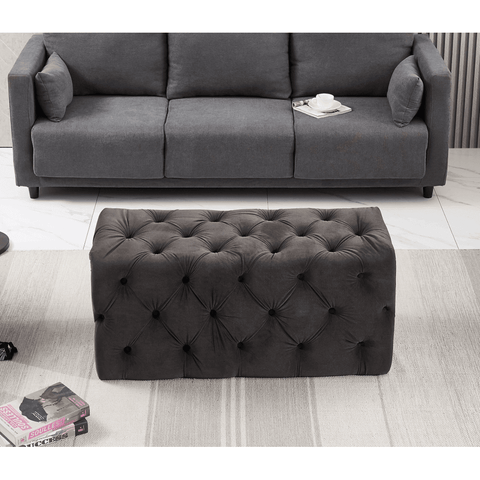 Melia Velvet Ottoman Bench