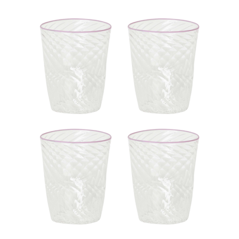 The Adrienne Murano Tumbler in Pink, Set of Four