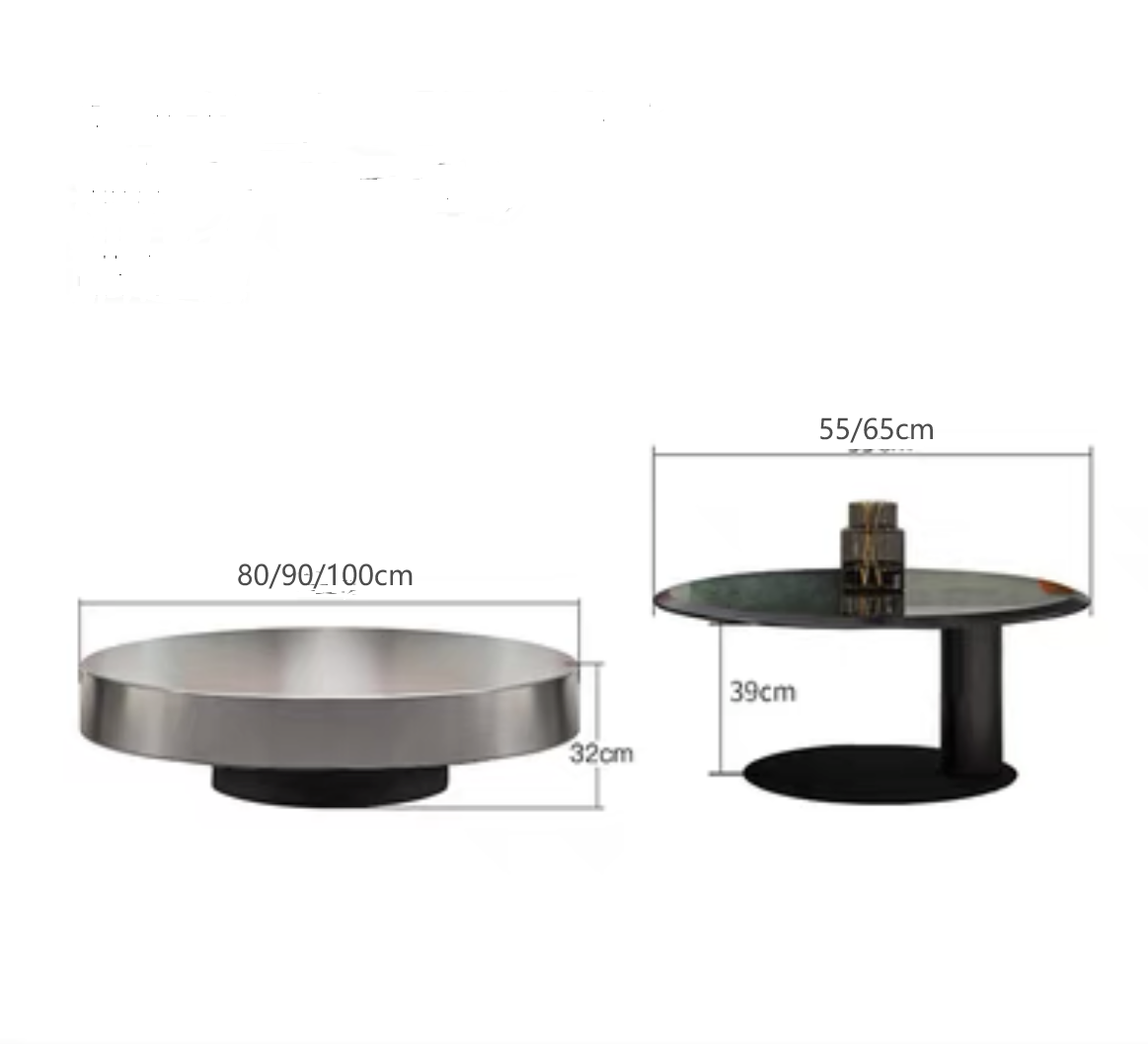 Black & Dark Grey Nested Coffee Table Set