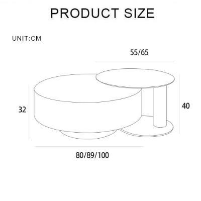 T94 Golden Nesting Coffee Table, Glass