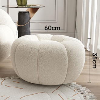 Pumpkin Round Swivel Armchair, Boucle