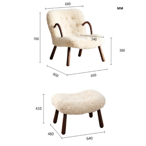 Philip Arc Sheepskin Armchair And Ottoman
