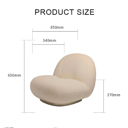 Gubi Pacha Chair, Accent Chair, Boucle With Gold Base