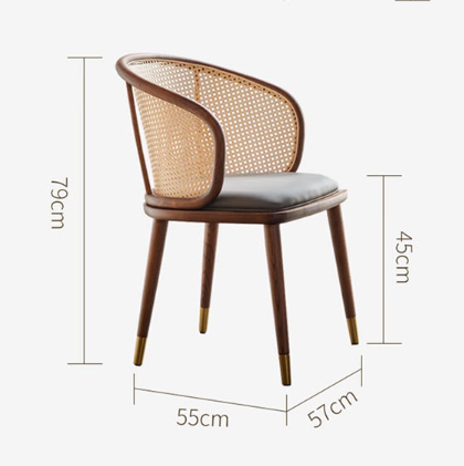 Margot Rattan Dining Table, Solid Wood & Rattan