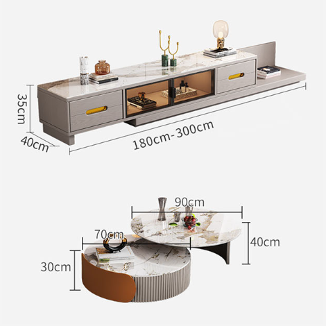 Audrey Nesting Coffee Table, Sintered Stone