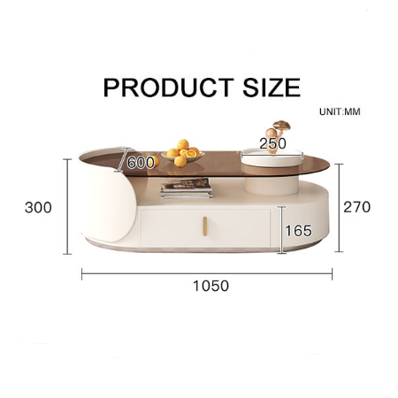 Cecil Oval Coffee Table, Living Room Table