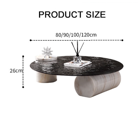 Yetta Art Deco Coffee Table, Black Glass