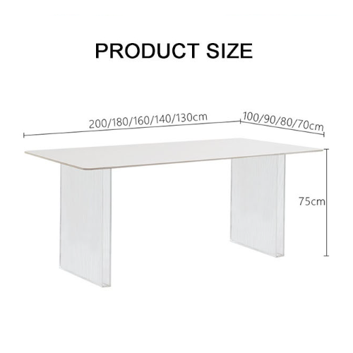 Leonie White Dining Table, Acrylic