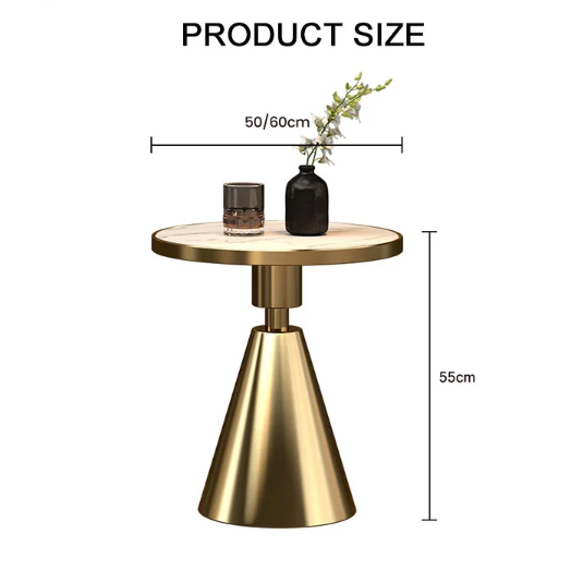 Modern Side Table, Black/ Gold